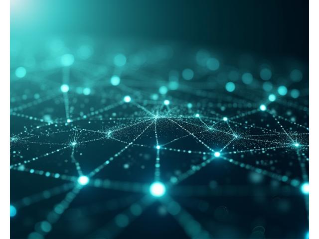 Abstract representation of data flowing and secure blockchain connections, symbolizing Remittix Ledger's mission of transparency and innovation.