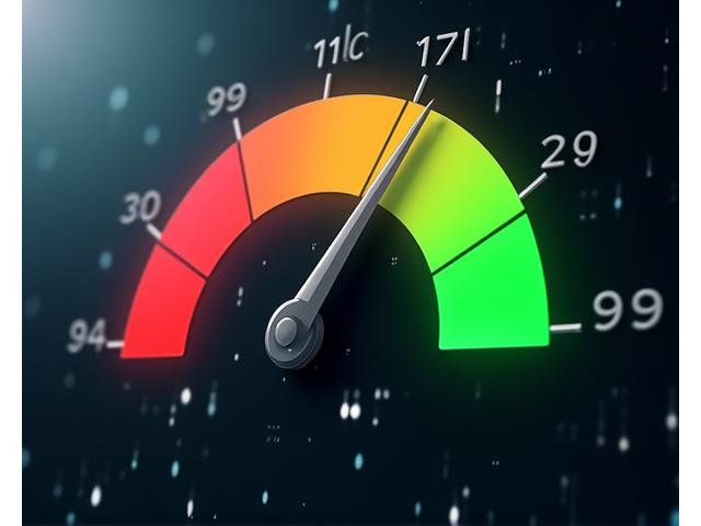 Digital meter showing varying levels of AI prediction signal strength from low to high