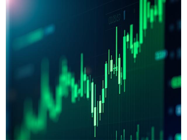 Abstract representation of cryptocurrency market data and charts on a digital dashboard, illustrating financial growth