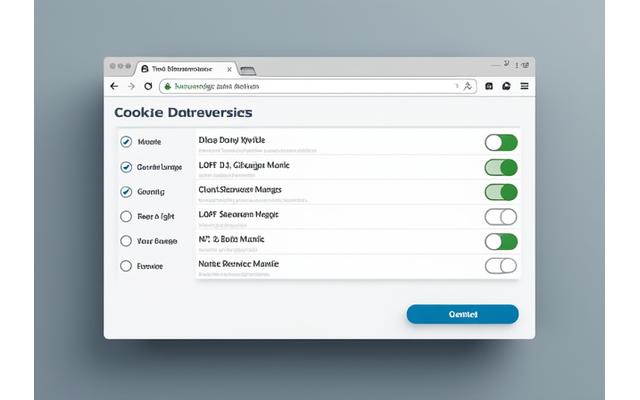 A browser pop-up for cookie consent with granular options, representing user control over tracking technologies on Remittix Ledger Group's platform.