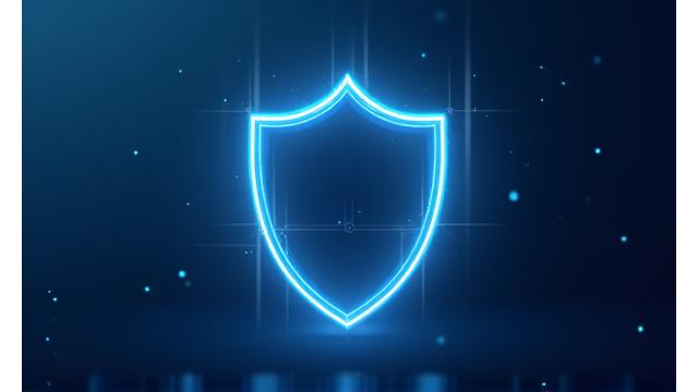 Digital shield protecting data with encrypted lines, representing Remittix Ledger Group's commitment to crypto data privacy and bank-level security protocols.